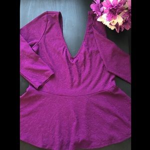Cute Purple Peplum Top